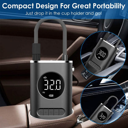 Car Tire Inflator Pump Portable 150 PSI with LED Light