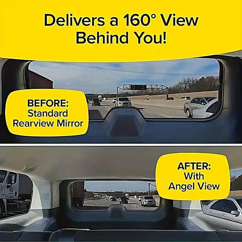 Car Wide Angle Rearview Mirror Curved Interior Large Field Of View Inside Mirror