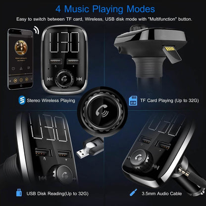 Car Wireless FM Transmitter Dual USB Charger
