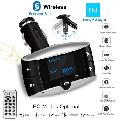 Car Wireless FM Transmitter USB Charger Hands-free Call MP3 Player