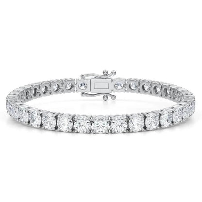 Round Lab-Grown Diamond 17.00 Carat 7" Tennis Bracelet in 14K White Gold D VS