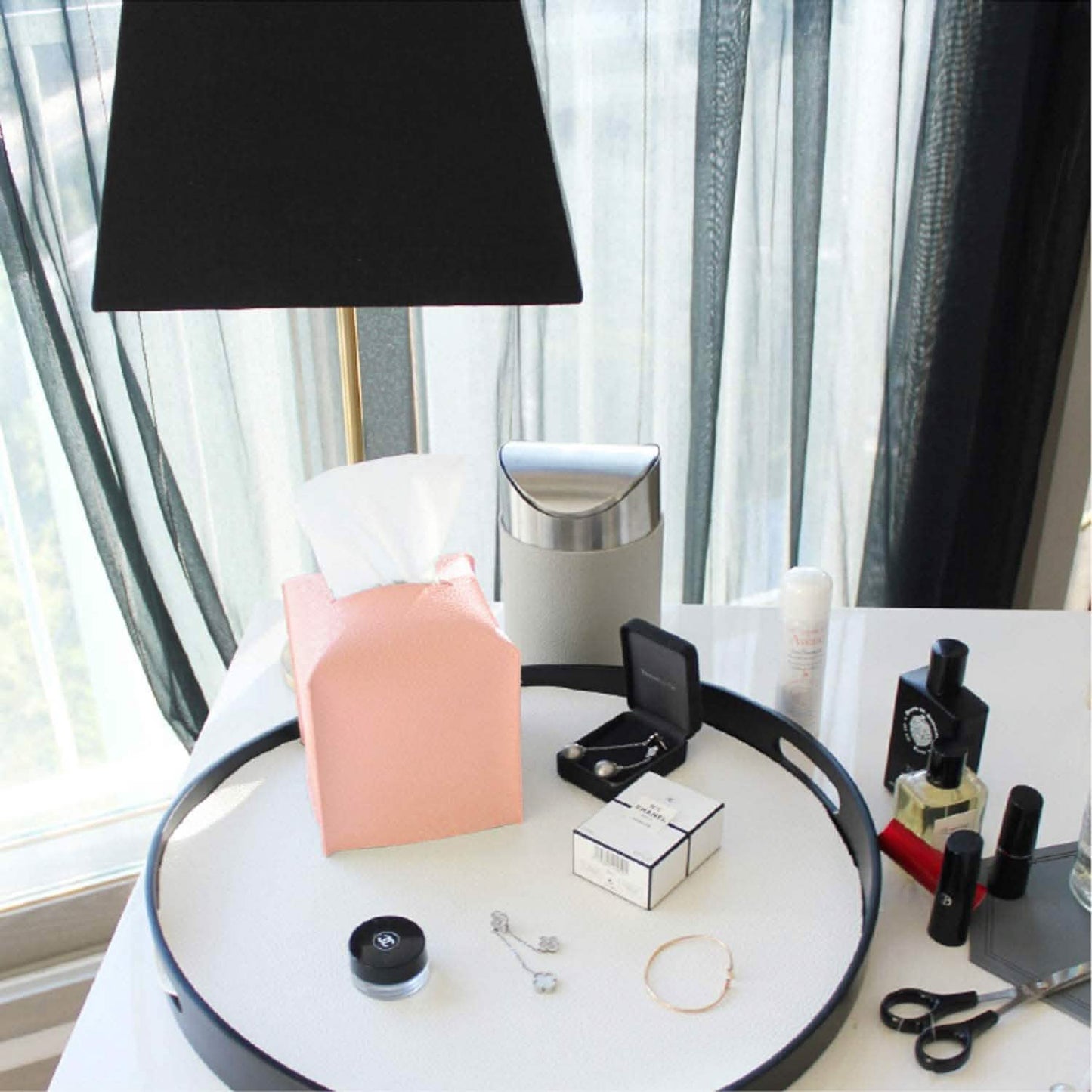 Carrotez Modern PU Leather Square Tissue Box Holder