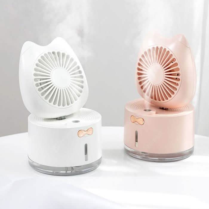 Cartoon Cat Fan Humidifier USB Charging Desktop Mute Hydrating Humidifier
