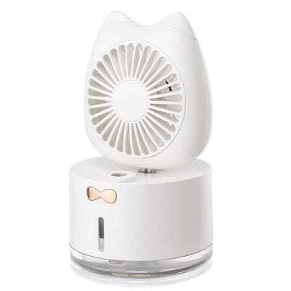 Cartoon Cat Fan Humidifier USB Charging Desktop Mute Hydrating Humidifier