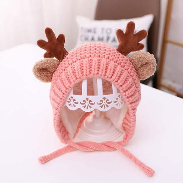 Cartoon Elk Baby Hat Winter Christmas Knitted