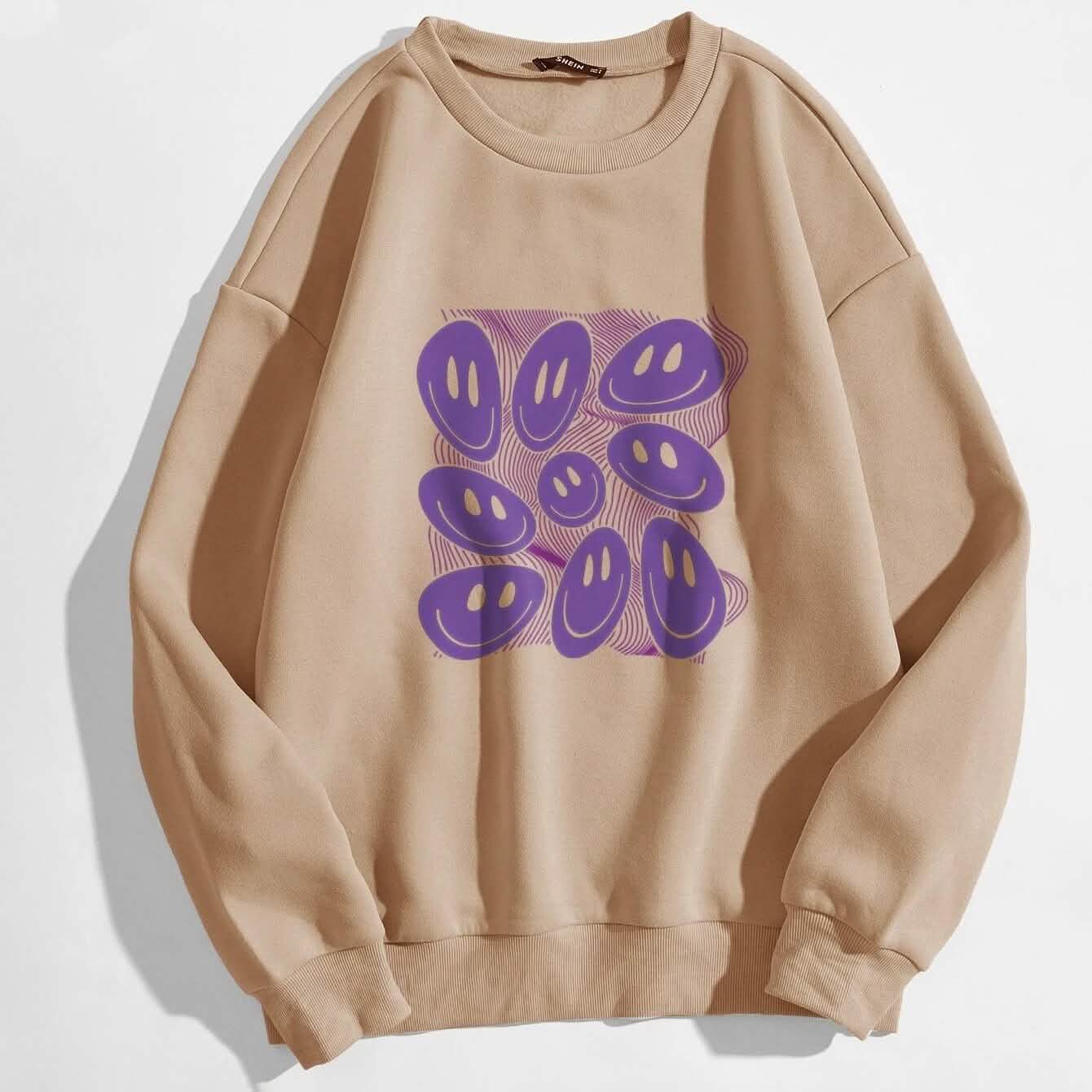 Cartoon Graphic Thermal Lined Oversized Sweatshirt