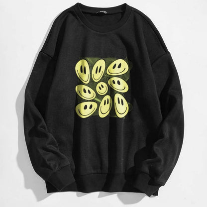 Cartoon Graphic Thermal Lined Oversized Sweatshirt
