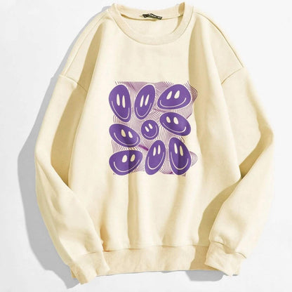 Cartoon Graphic Thermal Lined Oversized Sweatshirt