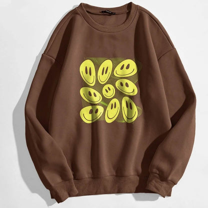 Cartoon Graphic Thermal Lined Oversized Sweatshirt