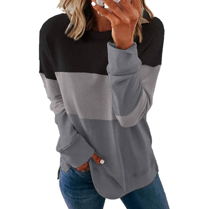 Casual Crewneck Tie Dye Sweatshirt Striped Printed Loose Soft Long Sleeve Pullover Tops Shirts