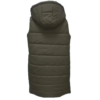 Casual Sleeveless Long Button Front Hooded Coat Outerwear