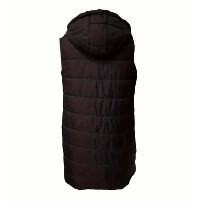 Casual Sleeveless Long Button Front Hooded Coat Outerwear
