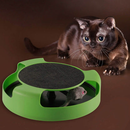 Cat Interactive Scratching Toy with Rotating Running Mouse