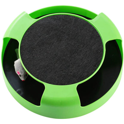Cat Interactive Scratching Toy with Rotating Running Mouse