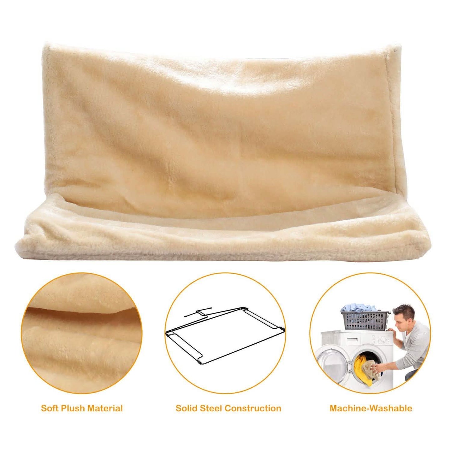 Cat Radiator Bed Pet Hammock Hanging Mat Blanket with Metal Frame