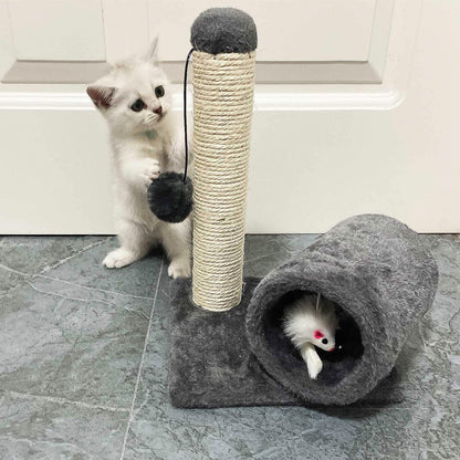 Cat Sisal Scratch Post Toy with Tunnel