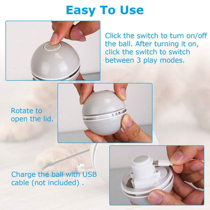 Cat Teaser Ball Automatic Self Rotating Interactive Cat Motion Exercise Toy