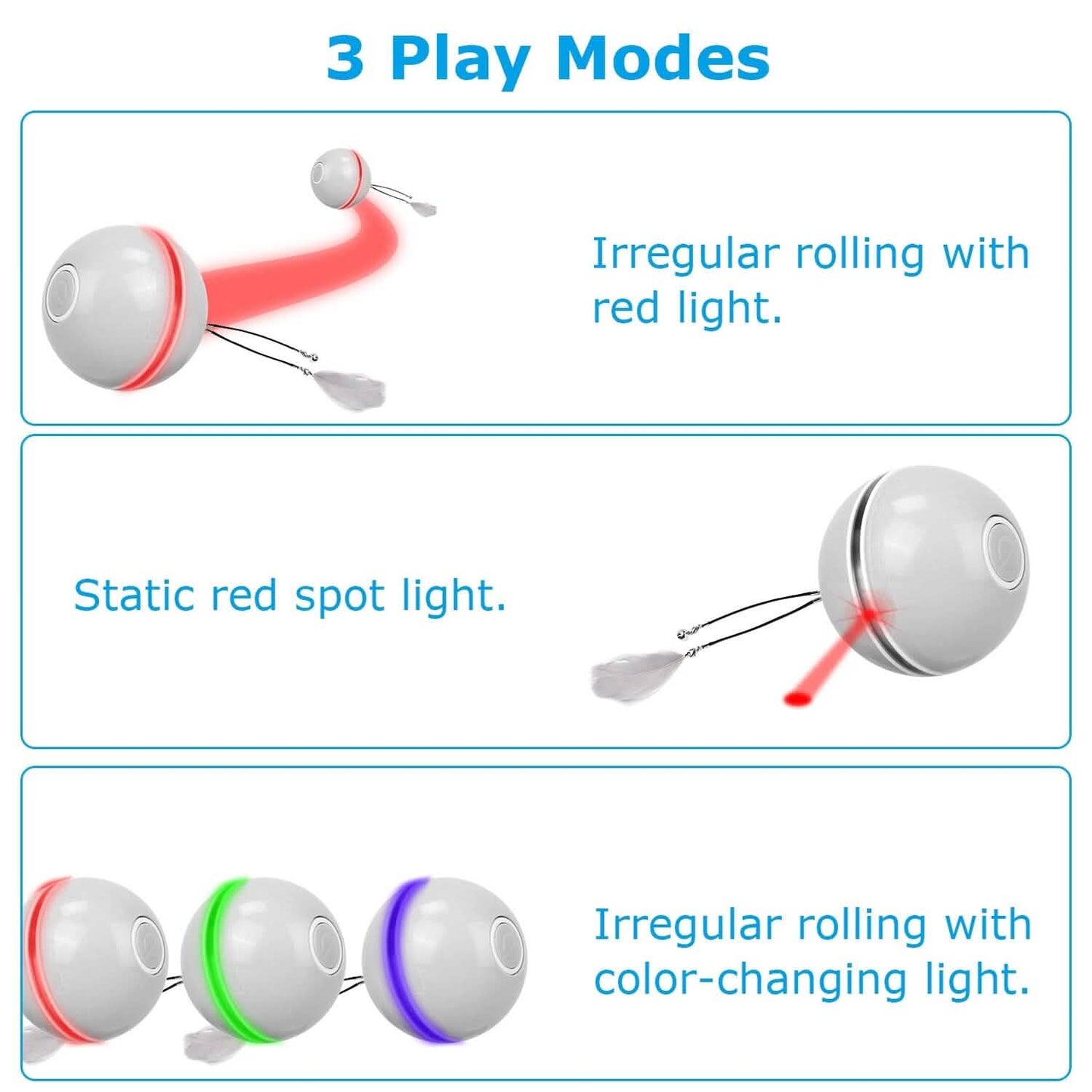 Cat Teaser Ball Automatic Self Rotating Interactive Cat Motion Exercise Toy