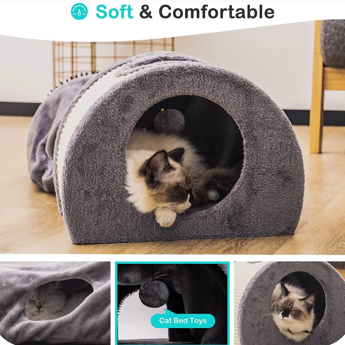 Cat Tunnel Bed Cat House Sisal Grab Bed