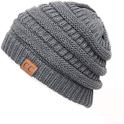 C.C. Women's Knit Beanie Hat - Color: Charcoal