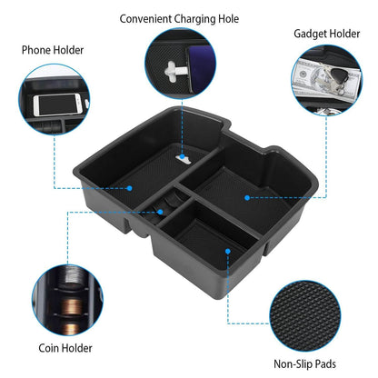 Center Console Storage Box Armrest Organizer