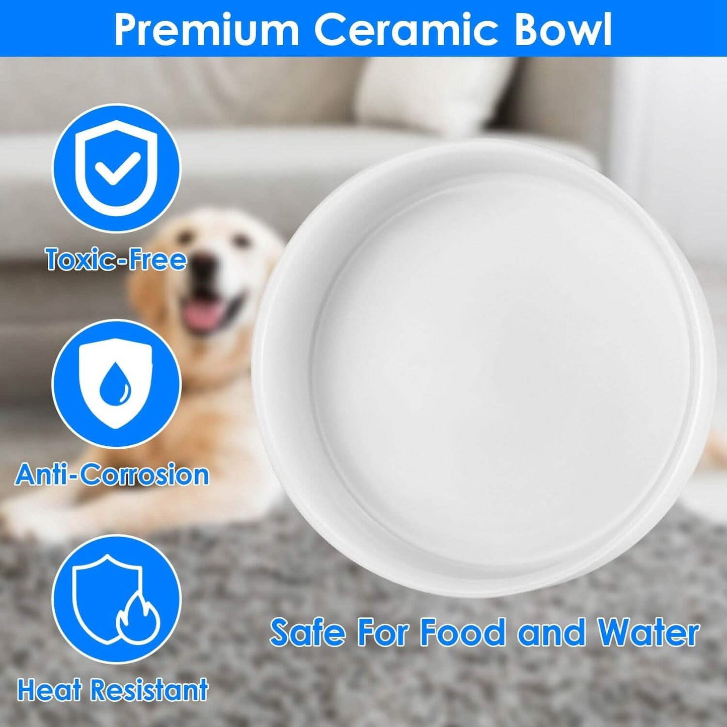 Ceramic Heated Pet Water Bowl Food Warmer