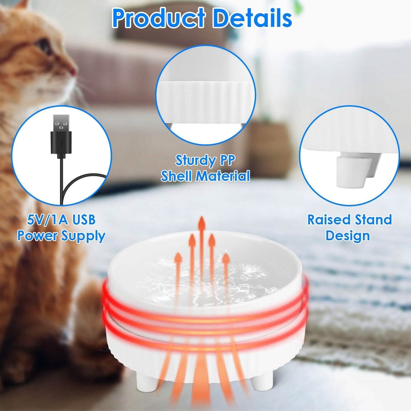Ceramic Heated Pet Water Bowl Food Warmer