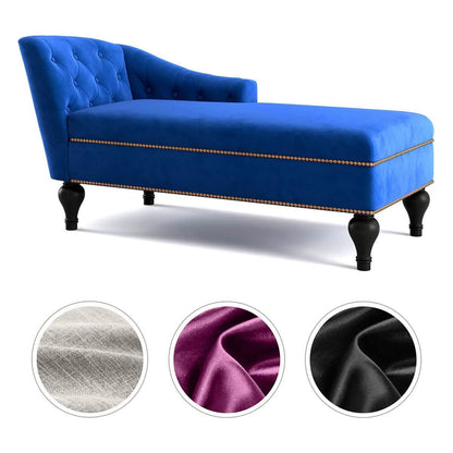 Chaise Lounge Indoor Chair Tufted Fabric, Sleeper Lounge Sofa