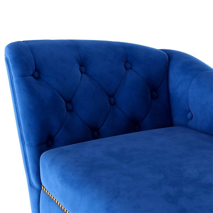 Chaise Lounge Indoor Chair Tufted Fabric, Sleeper Lounge Sofa