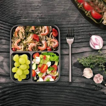 Chef's Star 3 Compartment Reusable Food Storage Containers with Lids