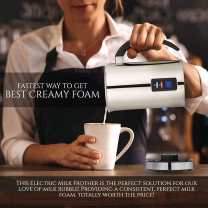 Chef's Star Milk Frother - Automatic Foam Maker & Creamer For Hot Or Cold Milk Steamer