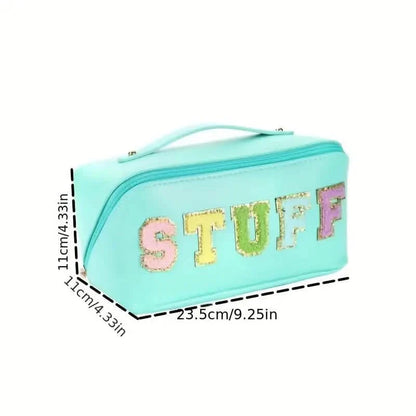 Chenille Letter Patches Cosmetic Bag
