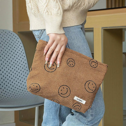 Chic Corduroy Travel Pouch for Women