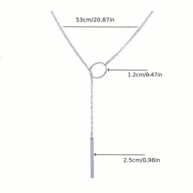 Chic Ethnic-Inspired Alloy Circle & Rod Pendant Necklace