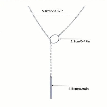 Chic Ethnic-Inspired Alloy Circle & Rod Pendant Necklace