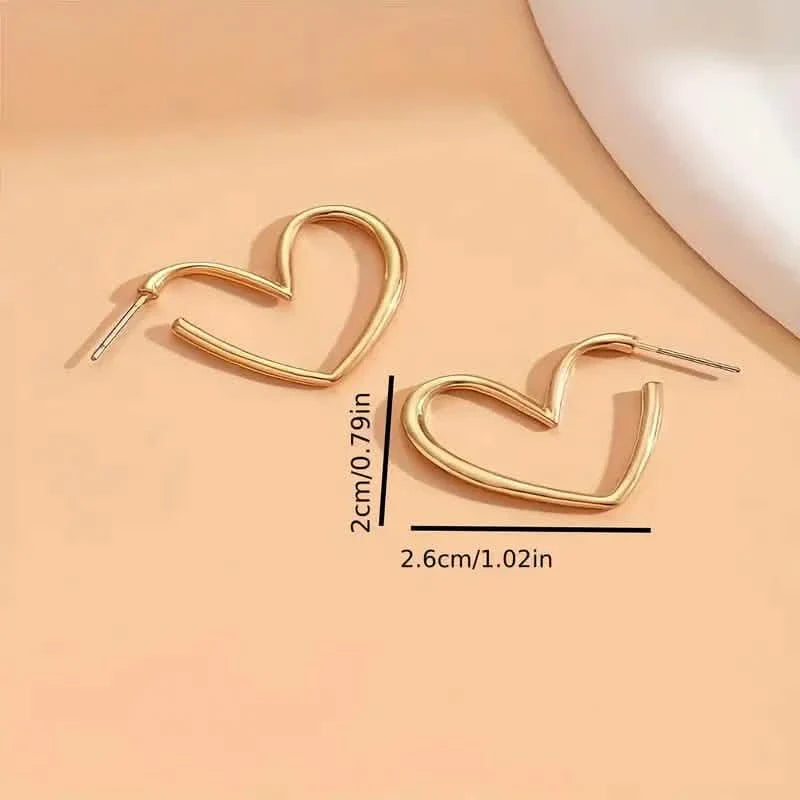 Chic Heart-Shaped Stud Earrings for Women