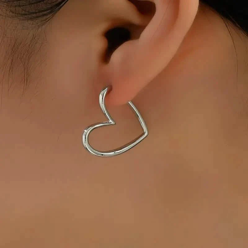 Chic Heart-Shaped Stud Earrings for Women