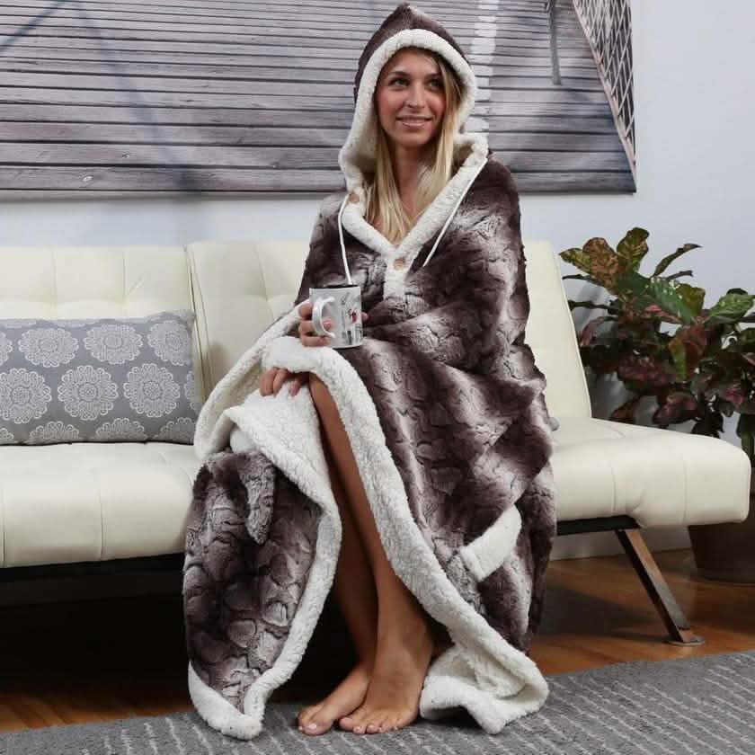 Chic Home Sherpa-Lined Hoodie Robe