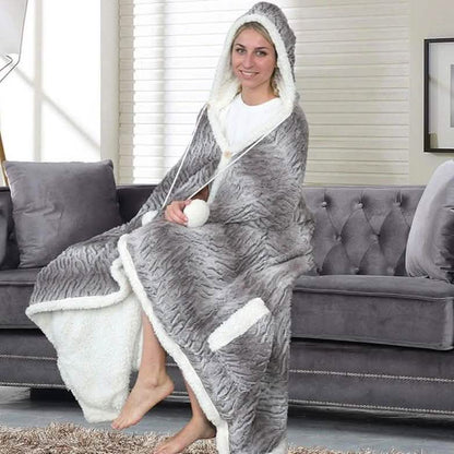 Chic Home Sherpa-Lined Hoodie Robe