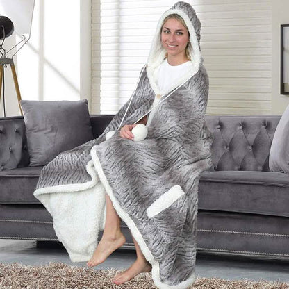 Chic Home Sherpa-Lined Hoodie Robe
