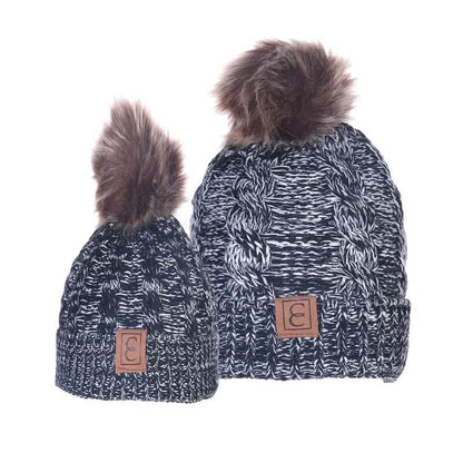 Chic Mom and Me Pom Beanies