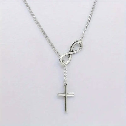 Chic Vintage-Inspired Infinity Cross Pendant Necklace