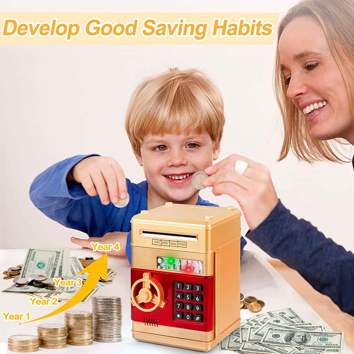 Children's Cartoon Password Box Piggy Bank