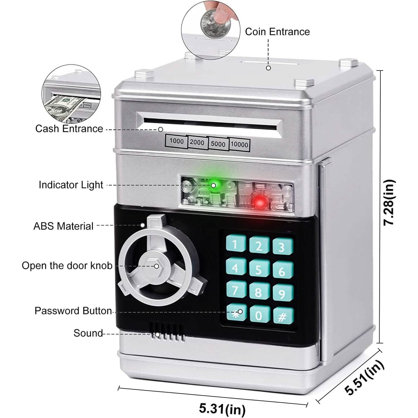 Children's Cartoon Password Box Piggy Bank