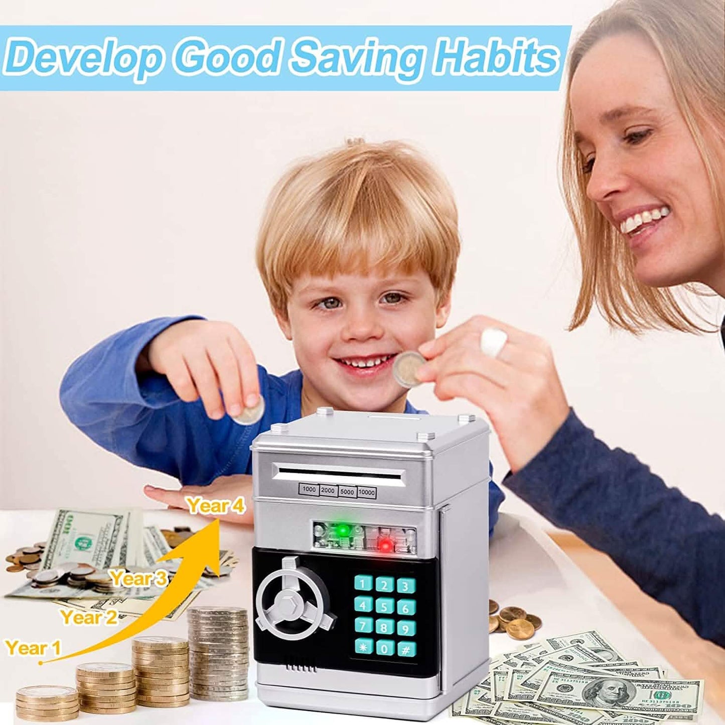 Children's Cartoon Password Box Piggy Bank