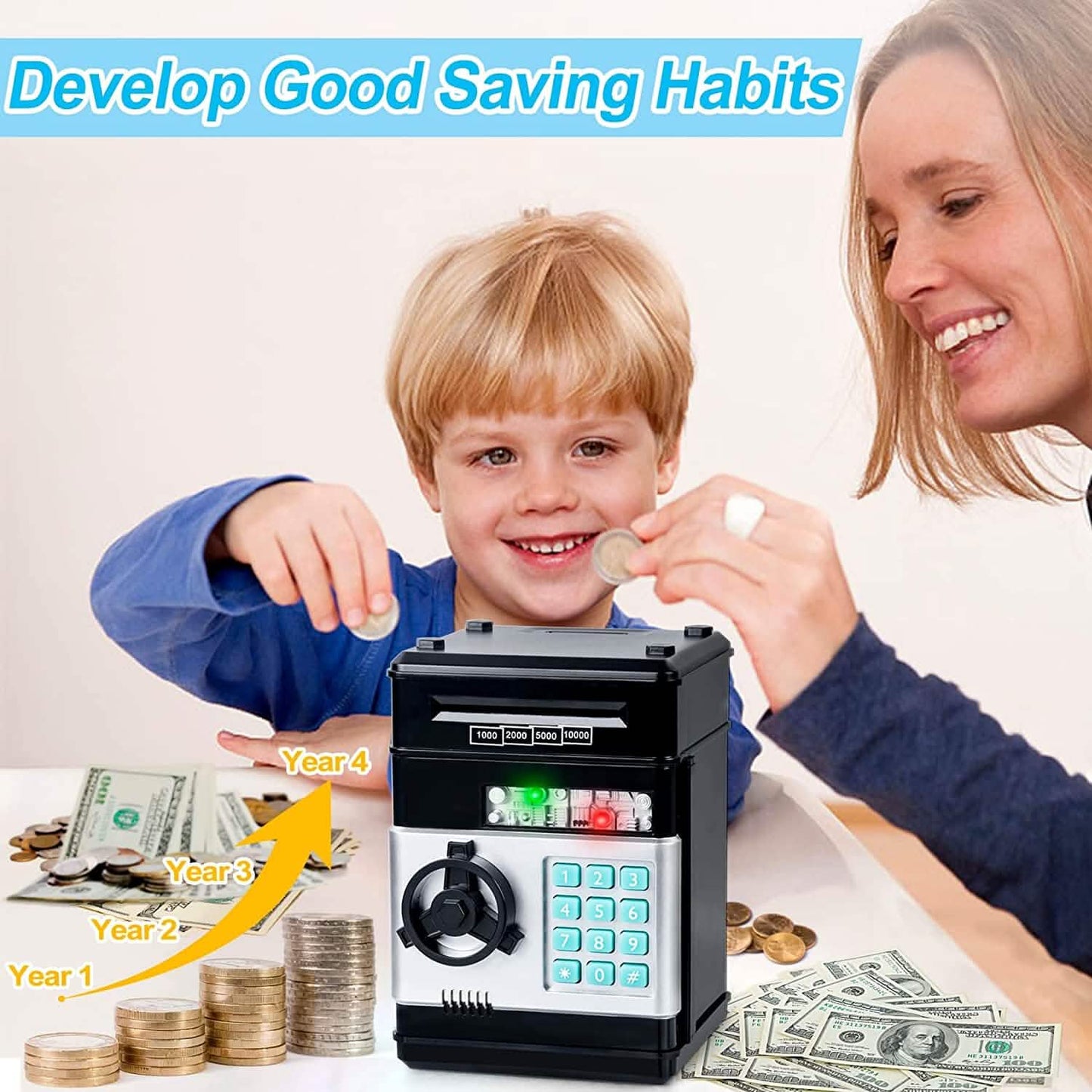 Children's Cartoon Password Box Piggy Bank