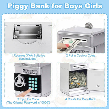 Children's Cartoon Password Box Piggy Bank