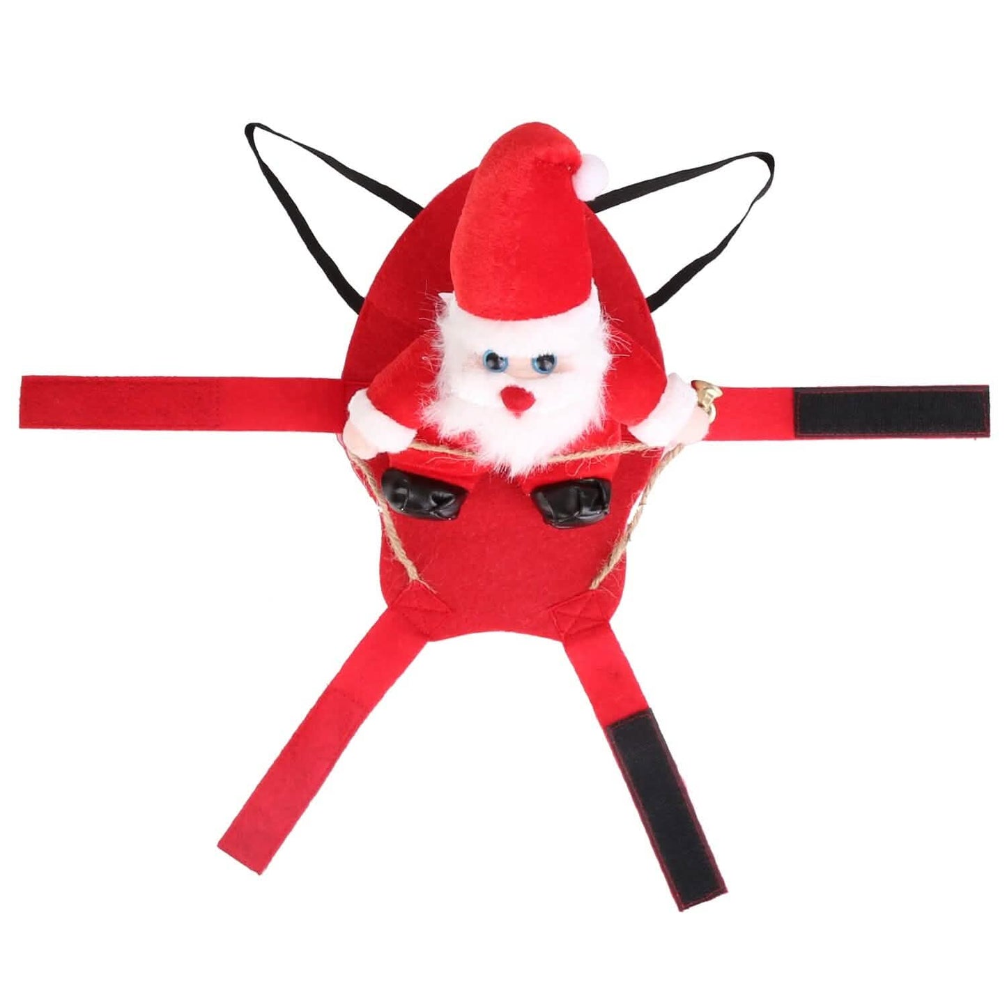 Christmas Costumes Red Winter  Coat for Dog Riding Santa Claus  with Bell