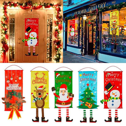 Christmas Door Hanging Flag Decor