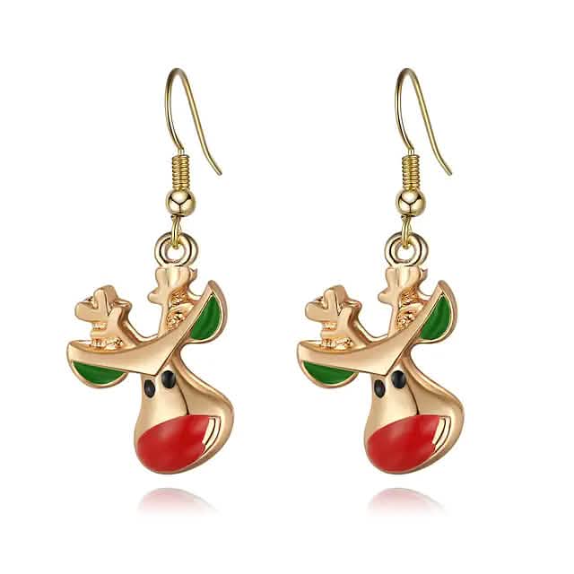Christmas Ear Decor Hooks Creative Ladies Holiday Earrings